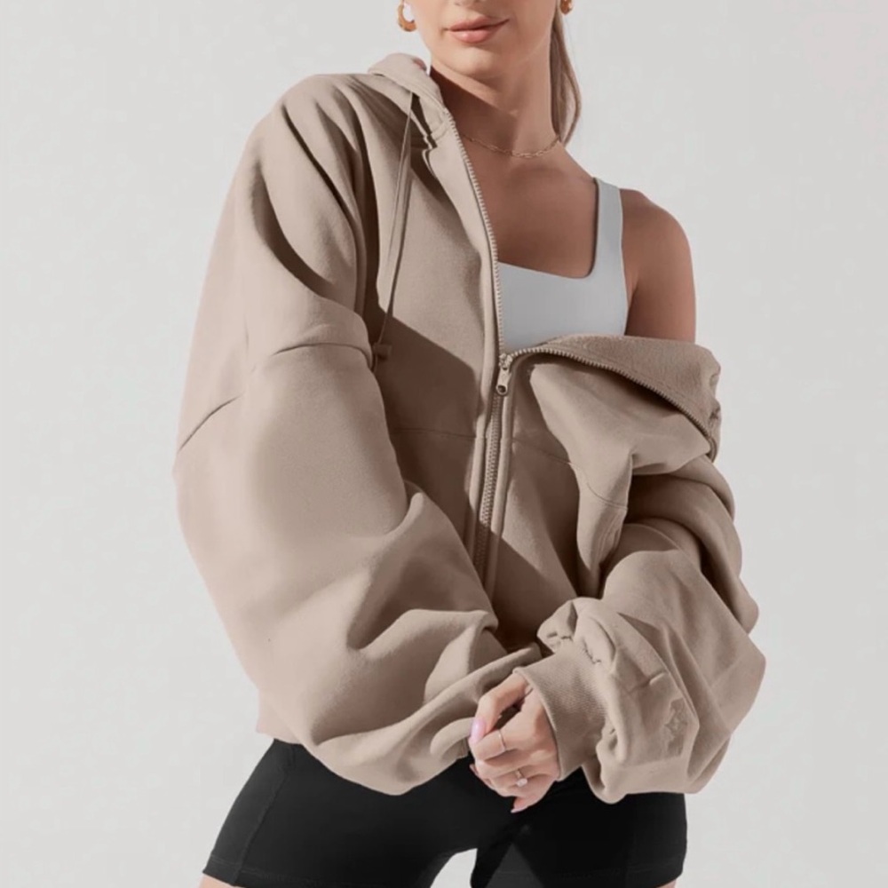 POPFLEX Tan Oversized Jacket Relaxed Fit